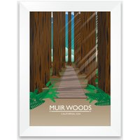 Muir Woods Print, Poster, Redwoods, Reiseplakat, Travel Reisekunst, California Print von PxlldPosterArt