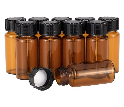 Pxyelec 10 Stück 10 ml Flüssigkeit Proben Glasflaschen Fläschchen Schraubverschluss Braune Flaschen von Pxyelec