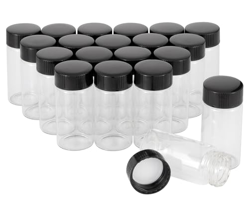 Pxyelec 20 ml klare Glasprobenfläschchen, 20pcs Klarglas Probe Fläschchen Mini leere Flüssigkeit Glasflaschen Labor Fläschchen Container mit Schraubverschluss von Pxyelec