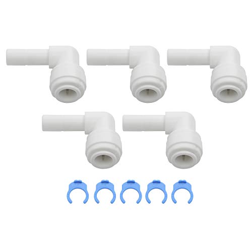 Pxyelec 5 Stück 3/8 Zoll Stecker auf 3/8 Zoll Typ L OD Tube Quick Connect Fitting Adapter Wasserfilter Fitting für RO Umkehrosmoseanlage von Pxyelec