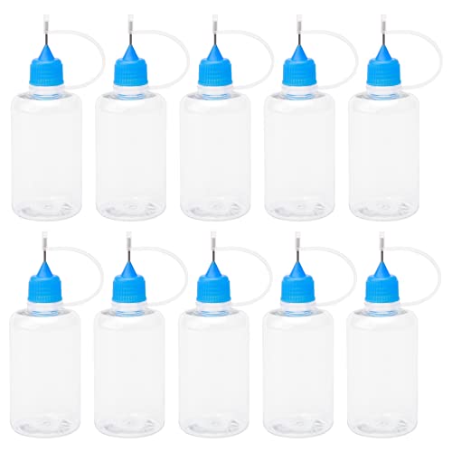 Pxyelec 50ml Tropfflaschen PE Leere Flüssigkeitsflaschen, Präzisionsnadelspitze Klebeflasche (10er Pack) von Pxyelec