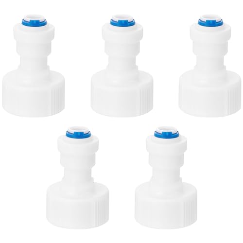 Pxyelec Anschluss Adapter für Wasserreiniger, 24mm auf 6.6mm Rohr Schnellverbinder Wasserfilter Fitting Kühlschrankanschlusskit für RO Wasserfilter, 5 Stück von Pxyelec