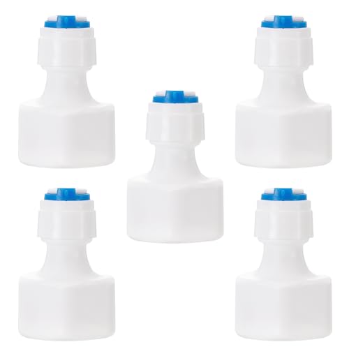 Pxyelec Anschluss Adapter für Wasserreiniger, 1/2PT auf 1/4 Zoll Rohr Schnellverbinder Wasserfilter Fitting Kühlschrankanschlusskit für RO Wasserfilter, 5 Stück von Pxyelec