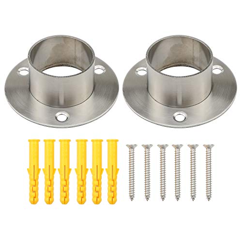 Pxyelec Edelstahl Schrankstange Flanschhalter für Durchmesser 38 mm Stahlrohr, 2 Stück von Pxyelec