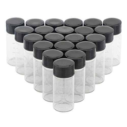 Pxyelec Mini Probenflaschen mit schwarzem Schraubverschluss,5 ml Transparente Glasfläschchen, Perfekt für Ätherisches Öl Spa Massage Aromatherapie, 30 Stück von Pxyelec