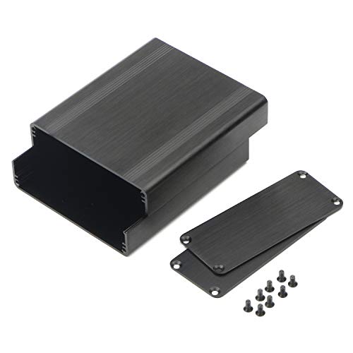 Pxyelec Oberfläche Zeichnung Split-Aluminium-Gehäuse Projekt-Box Elektronik-Gehäuse für PCB-Board DIY, 88x38x100mm (BxHxL), schwarz von Pxyelec