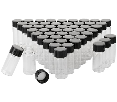 Pxyelec 20 Stück 5 ml Transparente Flüssigkeit Sammlung Glasflaschen Fläschchen mit Schraubverschluss Kapazität von Pxyelec