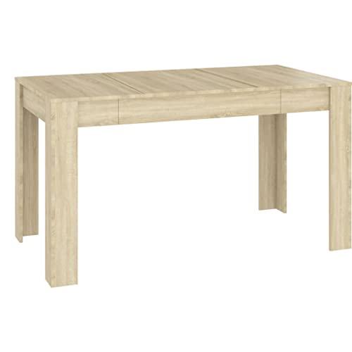 Pxznbe Esstisch Küche Sonoma Eiche 140 x 74,5 x 76 cm aus Spanplatte Minimalistischer Stil Wohnzimmertisch Restaurant Essbereich zum Platzieren von Speisen und Getränken anderer Dekorationsartikel von Pxznbe
