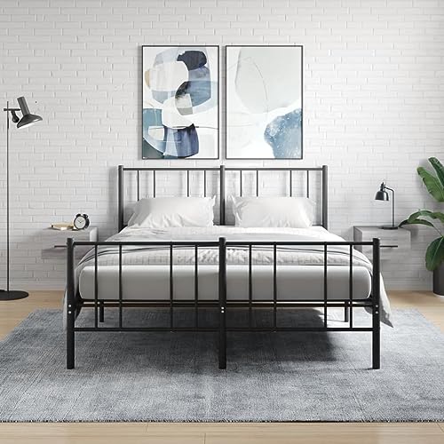 Pxznbe Set mit 2 hängenden Nachttischen für Schlafzimmer, Wandregal für Küche, Wohnzimmer, Flur, 35 x 35 x 20 cm, Sonoma-Grau von Pxznbe