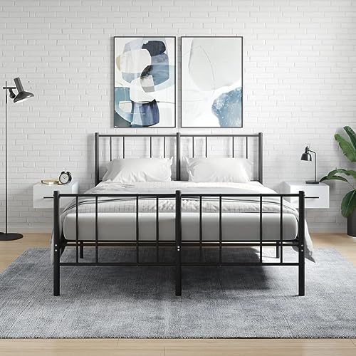 Pxznbe Set mit 2 hängenden Nachttischen für Schlafzimmer, Wandregal für Küche, Wohnzimmer, Flur, 35 x 35 x 20 cm, Weiß von Pxznbe