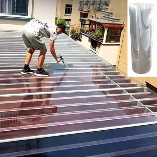 1mm Polycarbonat Dachplatten,Wasserdichte Transparente Gartenhaus Dachplatte,Gewächshaus Ersatz Kunststoffplatten,Uv-beständige Platten,Leicht Zu Biegen Und Zu Schneiden,W×L-0.8×2m(2.6*6.6ft) von Pxzybd