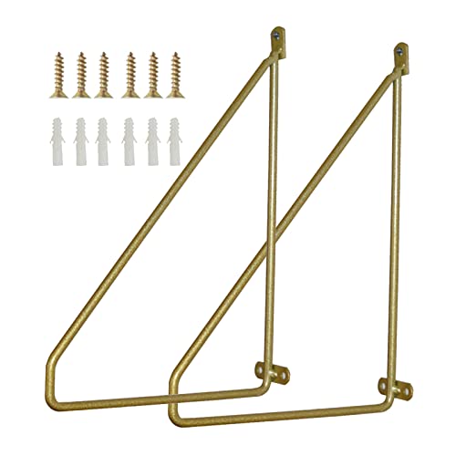 Pxzybd Regalträger Und Stützen-Regalhalterung Gold-Regalkonsolen Für Wände-Regalwinkel Schwebende-Regalhalter Mit Schrauben-Regal Unterstützung 2 Stück,Für DIY-Dekoration/Platzsparend,20cm(7.9in) von Pxzybd