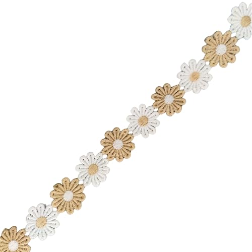 15 Meter Blumenspitzenverkühlungen Nähband 25 Mm Breit Gestickte Applikationen Für Nähprojektkleider Kleidung Verzierung Spitzenverkleidungen von Pyasuye