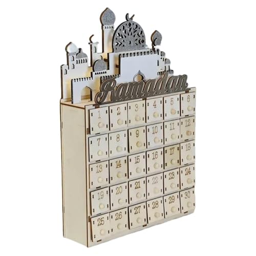 Eid Ramadans Countdown Kalender Mit LED Licht Und 30 Tage Schubladen Wood Advent Decore Für Islamics Home Celebration Ramadans Kalender von Pyasuye