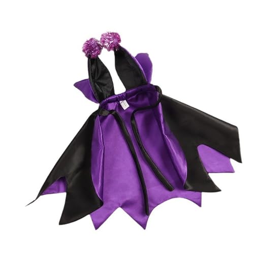 Halloween Hunde Kostüm Umhang Teufel Horn Populäres Hausplay Cosplay Cloak Hundeparty Rollenspiel Accessoire Pet Festival Kostüm Katzen Cosplay Outfit von Pyasuye