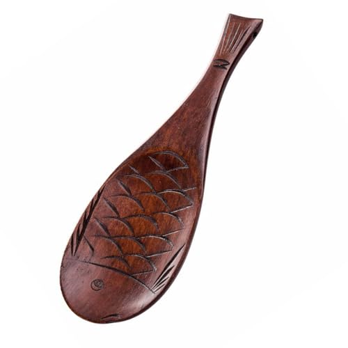 Kreatives Fisch Design Holz Reis Schaufel Langes Küchenutensilien Natürliche Materialien Ergonomische Tragbare Kochwerkzeug Langlebige Holzkochkelle von Pyasuye