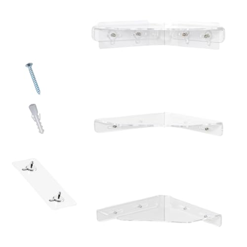 Pyasuye 3pcs Acryl Wandregale Eckregal Starke Klebstoff Backing Dekorative Ausstellungsregale Für Badezimmer Schlafzimmer Büro Kein Bohrwandregal von Pyasuye