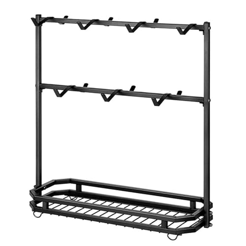 Pyasuye Raumsparende 2 Stufe Metallbecher Baumbecher/Tasse Arbeitsplatten Stehen Mit 14 Haken Und Bodenschale Für Heimische Raumsparhalter von Pyasuye