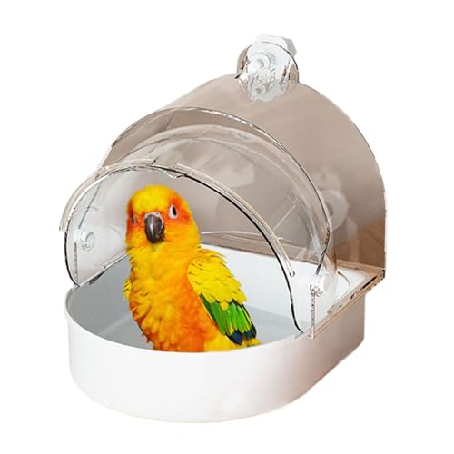 Pyasuye Vogelbadehaus Multifunktionales House Transparents Schüssel Haustierkäfigzubehör Abnehmbare Tablett Vogel Vogel von Pyasuye