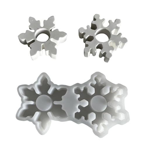 Schneeflocke Form Silikonkerzenhalter Formen Für Kerzenlestick Teelichthalter Home Dekoration Epoxidharz Formen Kerzenschimmel Form von Pyasuye
