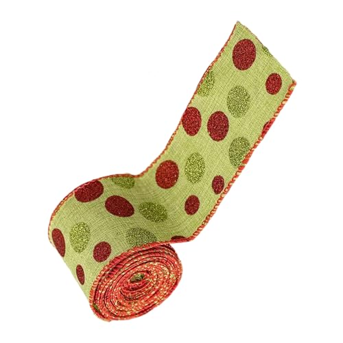 Weihnachtsdekorationsband 5yards Sackleinendesign Mit Eingebautem Draht Zum Formen Von Bogenknoten Und Handwerks Weihnachtsbaumband Mit Punkten Weihnachtsdekorationsband 5yards Sackleinendesign Mit Eingebautem Draht Zum Formen Von Bogenknoten Und Handwerks Weihnachtsbaumband Mit Punkten von Pyasuye