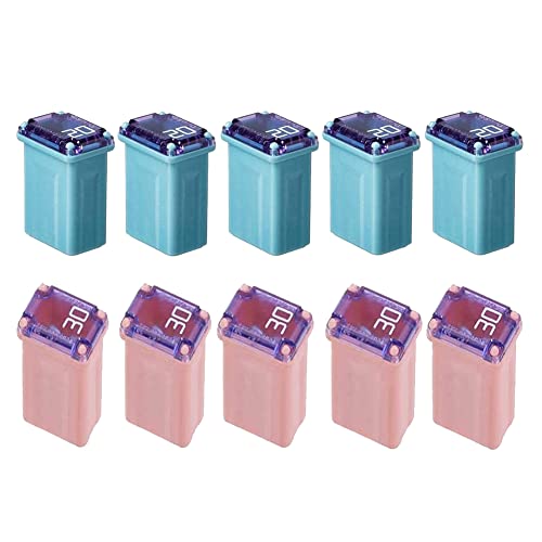Pyatofly 10 Stück Sicherungen in der Box Miniaturisiert 20 Amp 30 Amp FMM MCASE Typ FMM Maxi Fuses ("Low Blow") von Pyatofly