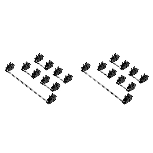 Pyatofly 2 x Stahlplatten-Satellitenschaft für mechanische Tastatur, Cherry MX-Achsenschalter, schwarz, montiert, 6,25 U, 2U Stabilisatoren-1 von Pyatofly