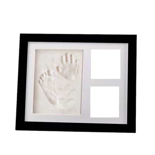 Pyatofly Baby-Hand- und FußAbdruck-Set Aus Ton - Geschenke für die Babyparty und Perfekte Dekoration für das Kinderzimmer, Schwarz von Pyatofly
