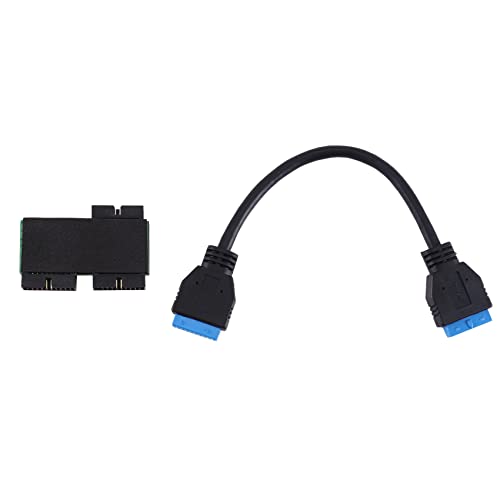 Pyatofly USB 3.0 19PIN One-to-Two Hub Zubehörteil mit Chip und Modularem Kabeldesign USB 19PIN HUB Motherboard 19PIN Verlängerungskabel 1 auf 2 von Pyatofly