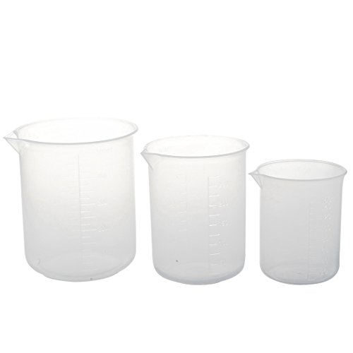 Pyatofy 150 250 500ml Transparente Kunststoff Labor Messbecher 3 STK. Messbecher Werkzeug von Pyatofy