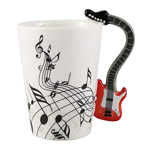 Pyatofyy Kreative Musik Gitarre Keramik Becher Kaffee Tee Milch Dauben Schalen Mit Kaffee Tasse Neuheit Geschenke Rote Gitarre Schwarz Frei von Pyatofyy