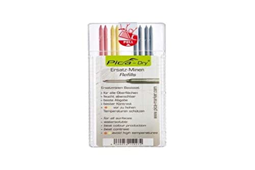Pica Dry Tieflochmarker Ersatzminen-Set graphit/gelb/rot von Pica