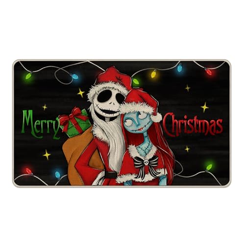 Pycat Dekorative Fußmatte mit Aufschrift "Merry Christmas Jack", für drinnen und draußen, rutschfest, für den Eingangsbereich, Winterurlaub, Zuhause, Küche, Dekoration, 43,2 x 73,2 cm Pycat Dekorative Fußmatte mit Aufschrift "Merry Christmas Jack", für drinnen und draußen, rutschfest, für den Eingangsbereich, Winterurlaub, Zuhause, Küche, Dekoration, 43,2 x 73,2 cm von Pycat