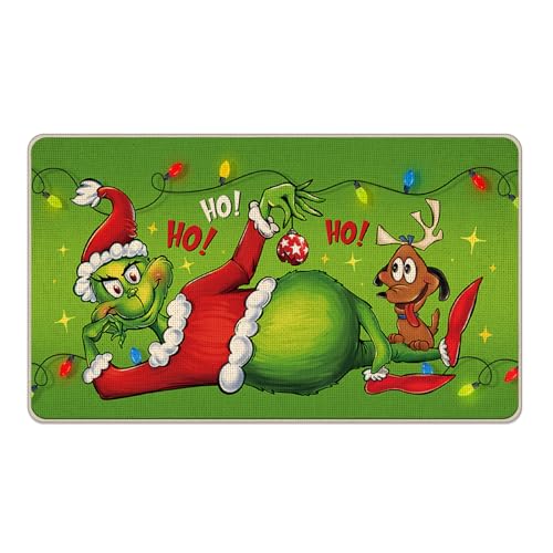 Pycat Weihnachtliche dekorative Haustürmatte, Weihnachtsmotiv, Hohohoho, Fußmatte für drinnen und draußen, rutschfest, für den Eingangsbereich, lustige Dekoration für Zuhause, Küche, 43,2 x 73,2 cm Pycat Weihnachtliche dekorative Haustürmatte, Weihnachtsmotiv, Hohohoho, Fußmatte für drinnen und draußen, rutschfest, für den Eingangsbereich, lustige Dekoration für Zuhause, Küche, 43,2 x 73,2 cm von Pycat