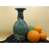 Handgemachte Keramik Vase ~With A Twist~ - Blue Jade von PyewackettStudios