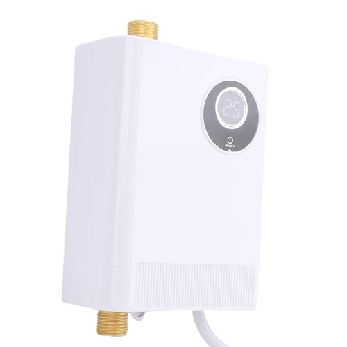 Pyhodi 110 V Durchlauferhitzer, Warmwasserbereiter mit Variabler Frequenz und Konstanter Temperatur, Durchlauferhitzer mit LCD-Touchscreen, 4500 W Unter der Spüle auf (EU -Stecker 220 V) von Pyhodi