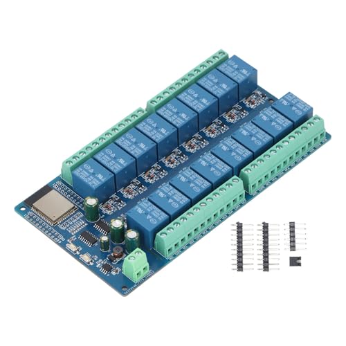 Pyhodi 16-Kanal-Relaismodul mit DC 5-12 V Stromversorgung, Smart Home-Relaismodul, Kompatibel für IDE, WiFi und BLE-Modul für WROOM-32E von Pyhodi