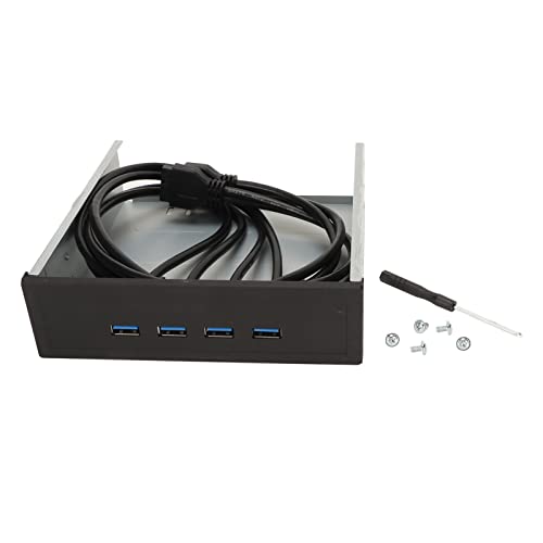 Pyhodi 5,25-Zoll-USB-3.0-Frontplatten-Hub, Stabil, Sicher, Breite Kompatibilität, 4 USB-Anschlüsse, Optisches Laufwerk, Frontplatte, 5 Gbit/s, Hochgeschwindigkeits-Metallhalterung von Pyhodi