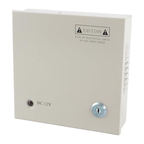 Pyhodi CCTV-NetzEl, Mutifuktionaler 4-kanal-doppelsäulen-entteil-Kraft-Box 3A-Sicherung Closed-Circuit-TV-NetzEl MIT Metallkastenstross für Belectungung, Sicherheisüberwachung von Pyhodi