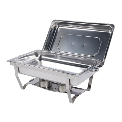Pyhodi Edelstahl Buffet Chafer Server Wärmere Faltbare Scheuchungsschale Set Robuste Wärmekonservierung Buffet Wärmer für Hochzeits Bankette Im Freien Catering -Vorräte (Einzelnes Gitter) von Pyhodi
