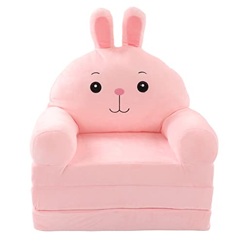 Pyhodi Kinder 2 in 1 Umwandelbares Sofa Zur Liege, Bequeme Aufklappbare Schlafcouch für Kinder und Niedliche Kleinkinderstühle Kindercouch, Faltbares Kindersofa, Rückenlehne, Sessel für (Rosa) von Pyhodi