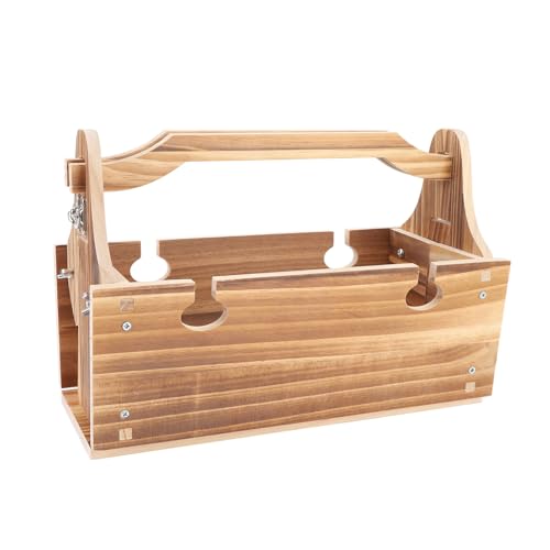 Pyhodi Klappbarer Picknicktisch aus Holz, Tragbarer 2-in-1-Picknicktisch für den Außenbereich, Vintage-Stil mit Weinglashalter, Geeignet für Camping, Bootfahren oder Ruhige Abende Im von Pyhodi