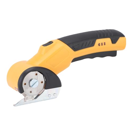 Pyhodi Lederschnurlose Elektrische Schere, Wiederaufladbare, Leistungsfähige Rotatabstärke mit LED -Licht für Stoff, Pappe, Bastelprojekte, Unterrichtsgebrauch, Home & DIY (YELLOW) von Pyhodi