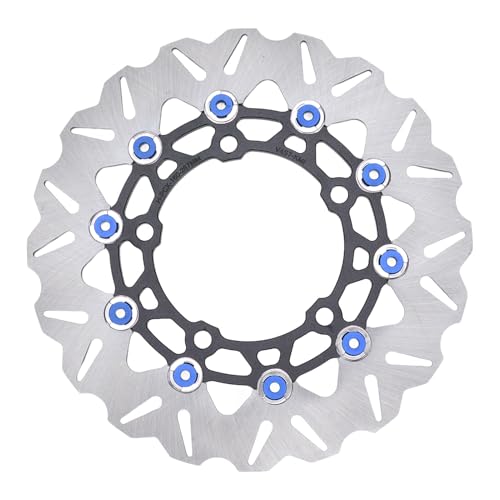 Pyhodi Motorradbremsscheibenscheiben -Rotor -Set, Vordere Bremsscheibenscheiben -Bremssattel 267 Mm Edelstahl -Sattel -Adapter -Kit -Anschlusspumpe für NMAX125 NMAX155 Aerox155 NVX155 (Blue) von Pyhodi