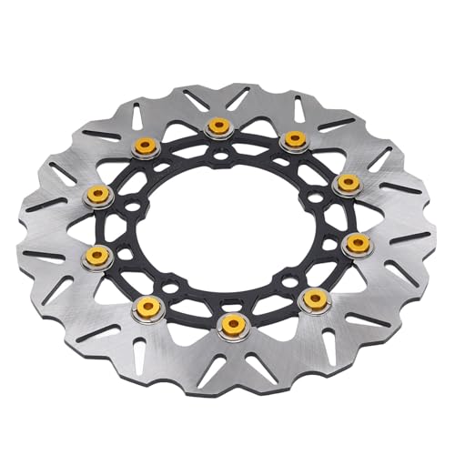 Pyhodi Motorradbremsscheibenscheiben -Rotor -Set, Vordere Bremsscheibenscheiben -Bremssattel 267 Mm Edelstahl -Sattel -Adapter -Kit -Anschlusspumpe für NMAX125 NMAX155 Aerox155 NVX155 (Gold) von Pyhodi
