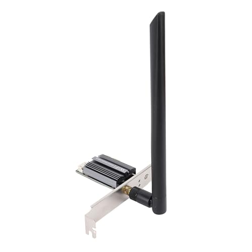 Pyhodi PCIe WiFi -Karte für Desktop, WiFi 6e PCIe -Netzwerkkarte 4174Mbit / S 5.2 Wireless Adapter mit 2,4 GHz 5GHz 6GHz -Bändern für 10 11 (8DB-Antenne) von Pyhodi