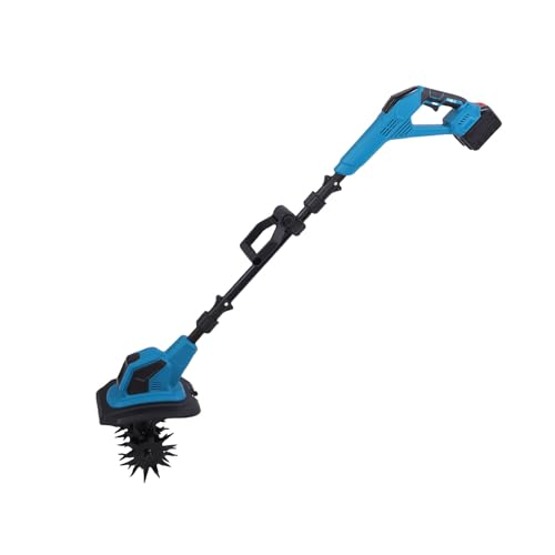 Pyhodi Schnurloser Elektrischer Garten Tiller Schnurloch Tiller Kultivierer 21V 360 U/Min mit 2x4500mAh Batterien und Ladegerät für Kleine Rasenkultivierungen für Kleine Räume (EU-Stecker) von Pyhodi