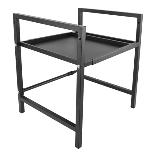 Pyhodi Verstellbare Mikrowellenständer, Hochleistungsweiterbare Mikrowellen -Ofen -Rack -Regal mit Haken und Inhabern, 165 Lb Kapazität, für Heimküche, Kabinen, Büroräume (1 Stufe) von Pyhodi