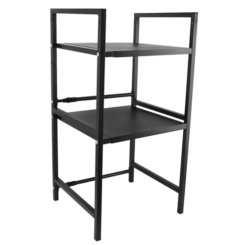 Pyhodi Verstellbare Mikrowellenständer, Hochleistungsweiterbare Mikrowellen -Ofen -Rack -Regal mit Haken und Inhabern, 165 Lb Kapazität, für Heimküche, Kabinen, Büroräume (2 Schichten) von Pyhodi