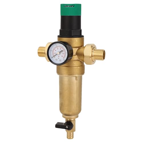 Pyhodi Wasserdruck Regler Ventil, 316L Edelstahl Messing Einstellbarer Wasserdruck Reduzierer mit Rückspül Filter und Zifferblatt, Wieder Verwendbares Genaues Steuerventil (3/4 Zoll (DN20)) von Pyhodi